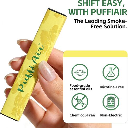 مجموعة الهواء العشبية PUFFIAIR Mullein | خالي من النيكوتين، بدون دخان، غير كهربائي، يمكن استخدامه في أي مكان - يقلل من الرغبة الشديدة والتعب، ويريح الرئة ويدعم التنفس، قطعتان in Kuwait
