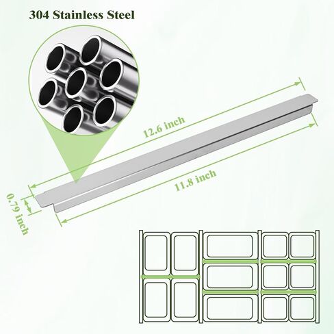 فواصل طاولة البخار 12.6 بوصة، 12 قطعة من قضبان مقسمة من الفولاذ المقاوم للصدأ للمطبخ التجاري، البوفيه والمطاعم، فواصل مقلاة الطعام شديدة التحمل in Kuwait