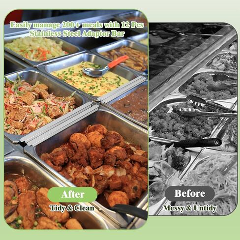 فواصل طاولة البخار 12.6 بوصة، 12 قطعة من قضبان مقسمة من الفولاذ المقاوم للصدأ للمطبخ التجاري، البوفيه والمطاعم، فواصل مقلاة الطعام شديدة التحمل in Kuwait