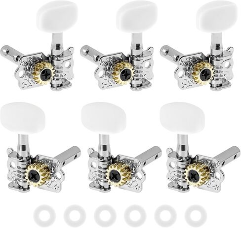 QWORK Guitar String Tuning Peg, Set of 6 Tuner Machine Head, Complete Set with Ferrules and Screws in Kuwait