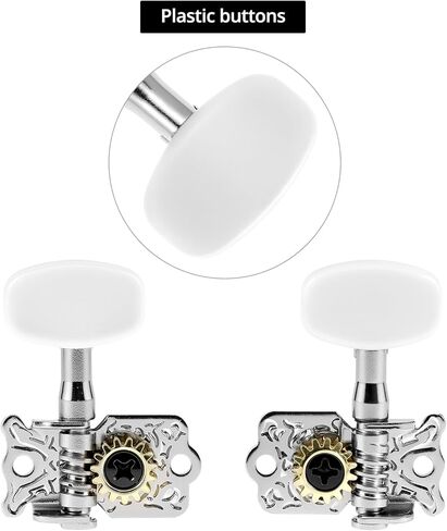 QWORK Guitar String Tuning Peg, Set of 6 Tuner Machine Head, Complete Set with Ferrules and Screws in Kuwait