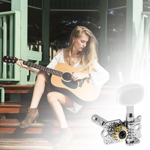 QWORK Guitar String Tuning Peg, Set of 6 Tuner Machine Head, Complete Set with Ferrules and Screws in Kuwait