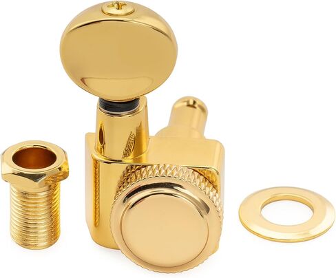 Musiclily Pro 6-in-line 18:1 Ratio 2-Pin Full Sealed Locking Machine Heads Tuners Tuning Pegs Keys with Vintage Oval Button for Fender Strat Tele Style Electric Guitar, Nickel in Saudi Arabia