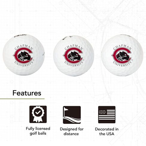 Desert Cactus Chapman University Golf Balls 3 Pack – CU Panthers Full Color Three – Officially Licensed Sport Team Accessory (Design B) in Saudi Arabia