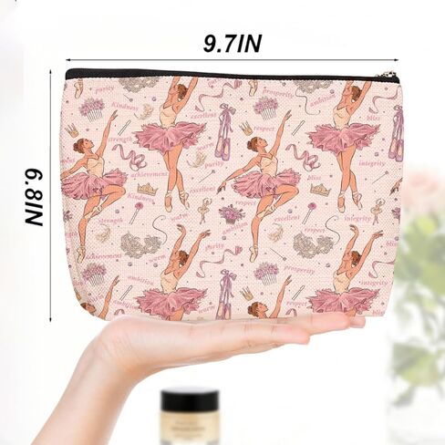 4Pcs Cosmetic Bags Makeup Bag Dance Gifts Dance Accessories for Girls Dancer Gifts Dance Stuff Recitals Dance Team Gifts for Girls Women Sister Dancing Team Teacher Stundent Birthday Graduation in Kuwait