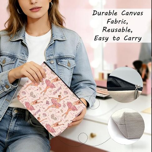 4Pcs Cosmetic Bags Makeup Bag Dance Gifts Dance Accessories for Girls Dancer Gifts Dance Stuff Recitals Dance Team Gifts for Girls Women Sister Dancing Team Teacher Stundent Birthday Graduation in Kuwait