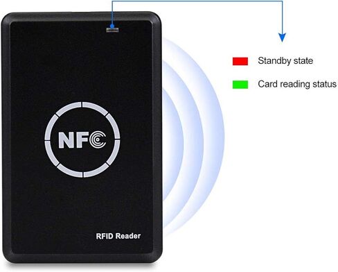 كاتب قارئ RFID NFC، محمول 125 كيلو هرتز 13.56 كيلو هرتز كاتب قارئ ذكي بمفتاح فوب، ناسخة، استخدام نطاق مزدوج ICID، موجه ضوء LED وواجهة USB كاملة السرعة in Kuwait