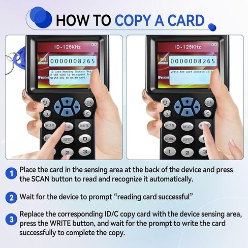 كاتب قارئ ناسخة RFID، ناسخ بطاقة متعدد التردد 125 كيلو هرتز 13.56 ميجا هرتز للتحكم في الوصول وأمن المنزل وبطاقات المصعد، يدعم IC ID HID UID | يتضمن برنامجًا مجانيًا وكابل USB و15 بطاقة فارغة in Kuwait