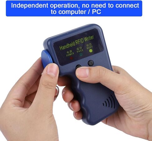 RFID Card Writer, Handheld RFID Duplicator for 125KHz RFID ID Card Portable RFID Reader Writer with 5 Tags Fast Reading RFID Card Copier Duplicator for Community School Office in Saudi Arabia