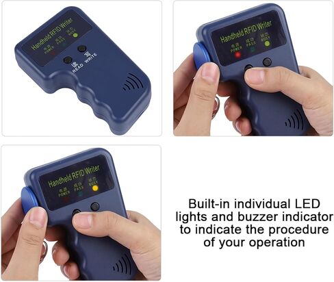 RFID Card Writer, Handheld RFID Duplicator for 125KHz RFID ID Card Portable RFID Reader Writer with 5 Tags Fast Reading RFID Card Copier Duplicator for Community School Office in Saudi Arabia