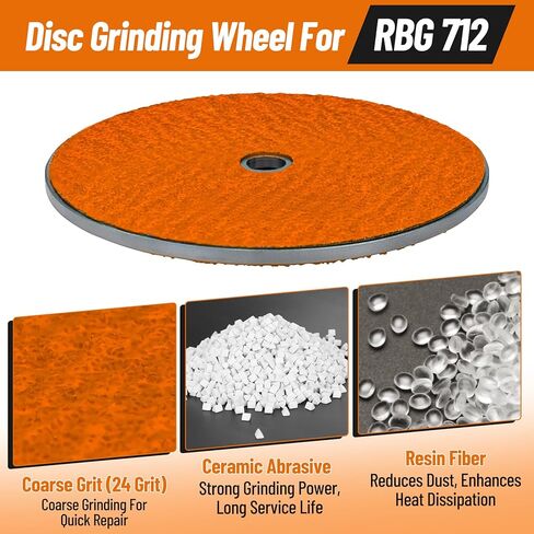 قرص عجلة الطحن RBG 712 مقاس 7 بوصات، عجلة طحن سيراميك مقاس 7 بوصات لمطحنة RBG 712، 750، 780 11710، استبدل قرص مبراة شفرات جزازة العشب مقاس 7 بوصات in Kuwait