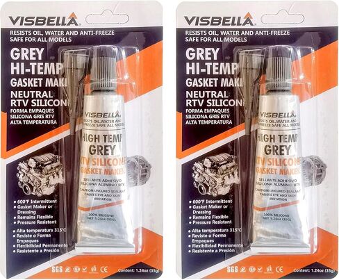 2Pcs Grey Hi-Temp Rtv Silicone Gasket Maker Water Anti-Freeze Oil Resists (32g) in Saudi Arabia