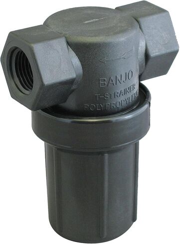 Banjo 50 Mesh Mini T-Line Strainer, 297 Microns, 3/4" Pipe Size Black LSTM075-50 - 1 Each in Kuwait