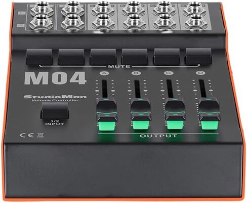 وحدة تحكم الشاشة السلبية StudioMan M04 - وحدة تحكم في مستوى صوت الاستوديو بمدخلين و4 مخرجات مع زر كتم الصوت، موصلات غير متوازنة 1/4 بوصة لشاشات الاستوديو التي تعمل بالطاقة ومكبرات الصوت in Kuwait