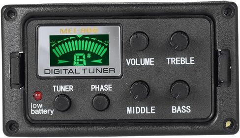 Acoustic Guitar Tuner, 3-Band EQ Equalizer LCD Display Volume Control Bass Middle Treble Knob for Acoustic Guitar in Saudi Arabia