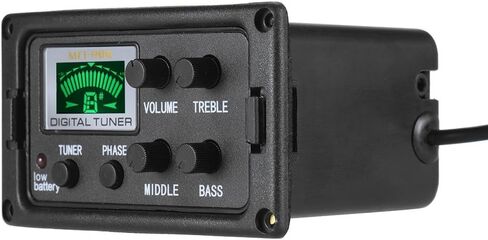 Acoustic Guitar Tuner, 3-Band EQ Equalizer LCD Display Volume Control Bass Middle Treble Knob for Acoustic Guitar in Saudi Arabia