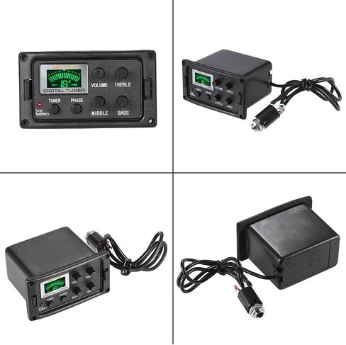 Acoustic Guitar Tuner, 3-Band EQ Equalizer LCD Display Volume Control Bass Middle Treble Knob for Acoustic Guitar in Saudi Arabia