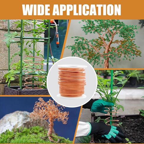 ELECTRAPICK Copper Wire, 99.9% Soft Pure Bare Copper Wire for Gardening, Electroculture, Jewelry Making Craft, Beading, Ground Wire & DIY, 12Gauge/ 2 mm Diameter, 49 Feet/15 m,1 Pound in Kuwait