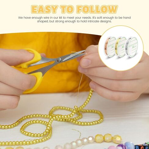 9 Packs 0.03 cm Thin Copper Wire for Jewelry Making Supplies, 16 Yards Copper Beading Wire String Wrapping and Crafting for Earring Bracelet Necklaces (Silver, Gold, Rose Gold) in Kuwait