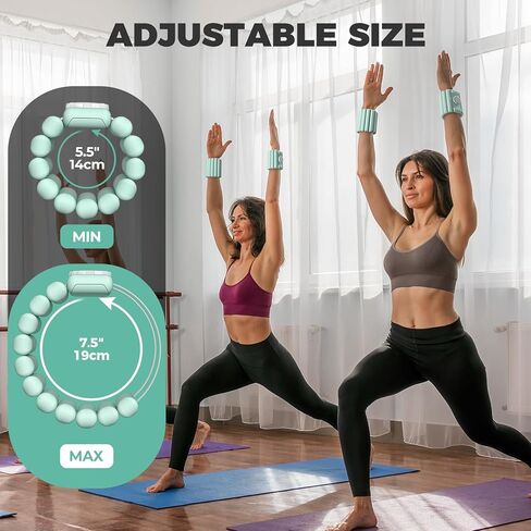 Sportneer Adjustable Wrist Weights for Women Men - Arm Weights Knob Silicone Pilates weights, Weighted Bracelet for Walking, Running, Workout, Yoga, Water Aerobics, Pool Exercises, Set of 2 (1LB Each) in Saudi Arabia