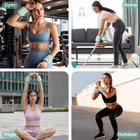 Sportneer Adjustable Wrist Weights for Women Men - Arm Weights Knob Silicone Pilates weights, Weighted Bracelet for Walking, Running, Workout, Yoga, Water Aerobics, Pool Exercises, Set of 2 (1LB Each) in Saudi Arabia