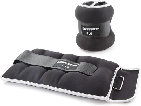 أوزان الكاحل من ريت فيت - زوج من 2/3/4/6/8/10 رطل، أوزان المعصم مع أشرطة قابلة للتعديل للنساء والرجال، أوزان الساق للمشي والجري واليوجا وصالة الألعاب الرياضية والتمرين والعلاج الطبيعي in Kuwait