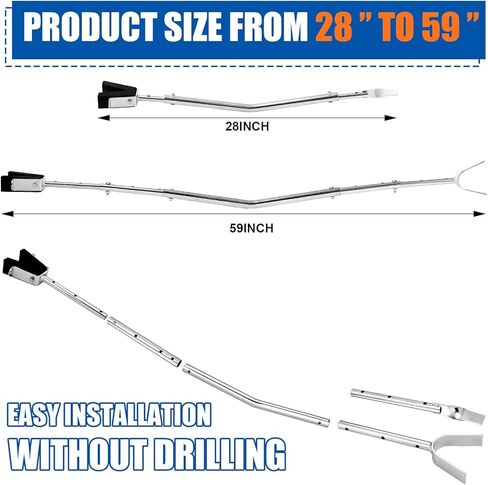 Heavy-Duty Adjustable Transom Saver for Outboard Motors, 28" to 59" Motor Bracket Support, Boat Trailer Accessories for Boat Transport in Kuwait