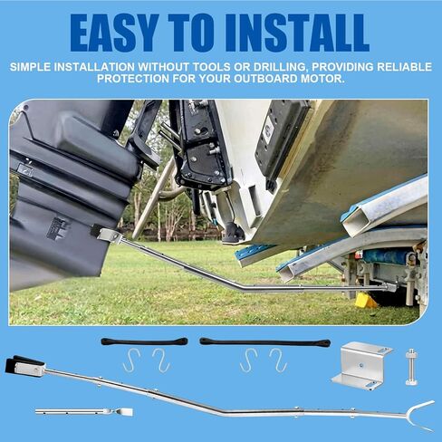 Heavy-Duty Adjustable Transom Saver for Outboard Motors, 28" to 59" Motor Bracket Support, Boat Trailer Accessories for Boat Transport in Kuwait