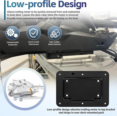 010-12832-61 Quick Release Bracket Plate System for Garmin Force Kraken Trolling Motor - Replace 010-12832-60, 0100209801 Trolling Motor Mounting Bracket, Black in Saudi Arabia