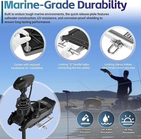 010-12832-61 Quick Release Bracket Plate System for Garmin Force Kraken Trolling Motor - Replace 010-12832-60, 0100209801 Trolling Motor Mounting Bracket, Black in Saudi Arabia