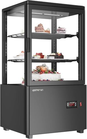 ثلاجة عرض المعجنات Upstreman كونترتوب، 2.0 قدم مكعب / 56 لتر، ثلاجة عرض الكعك التجارية، واجهة عرض المخبوزات مع ضوء LED، ترموستات رقمي، للمقهى، المطعم، المتجر، CD20 in Kuwait