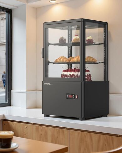 ثلاجة عرض المعجنات Upstreman كونترتوب، 2.0 قدم مكعب / 56 لتر، ثلاجة عرض الكعك التجارية، واجهة عرض المخبوزات مع ضوء LED، ترموستات رقمي، للمقهى، المطعم، المتجر، CD20 in Kuwait