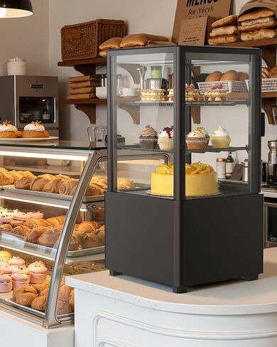 ثلاجة عرض المعجنات Upstreman كونترتوب، 2.0 قدم مكعب / 56 لتر، ثلاجة عرض الكعك التجارية، واجهة عرض المخبوزات مع ضوء LED، ترموستات رقمي، للمقهى، المطعم، المتجر، CD20 in Kuwait