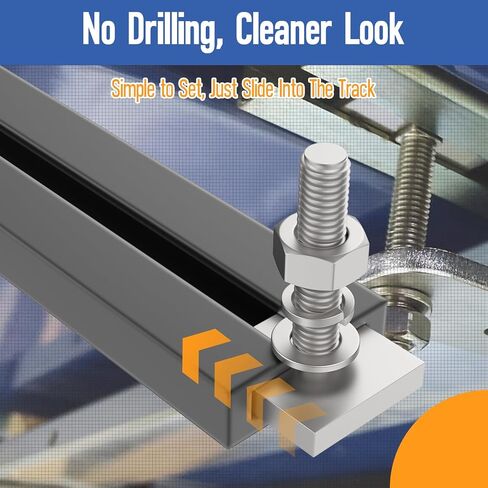 6 Pack T Slot Bolts for Roof Rack Cross Bars | M6x30mm Stainless Steel Square Track Adapters | 4mm Thick | Easy-Fit in Kuwait