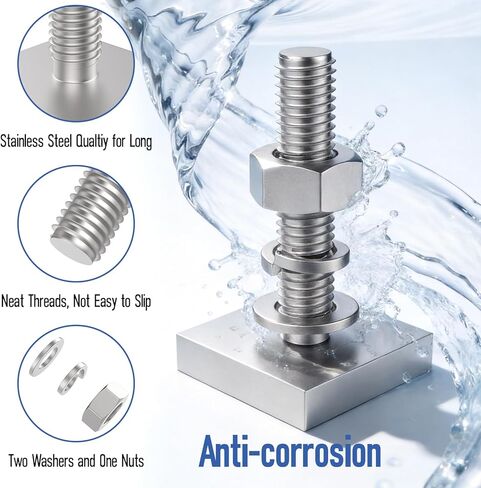 6 Pack T Slot Bolts for Roof Rack Cross Bars | M6x30mm Stainless Steel Square Track Adapters | 4mm Thick | Easy-Fit in Kuwait