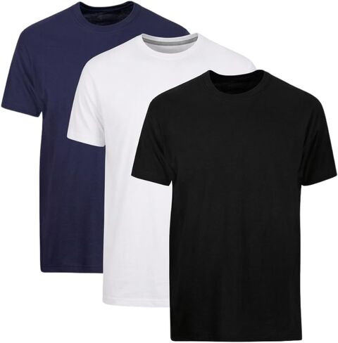 تي شيرت رجالي من Polo Wear، رقبة دائرية، 3 قطع، تي شيرتات من القطن الناعم الفاخر، مقاس كلاسيكي in Kuwait