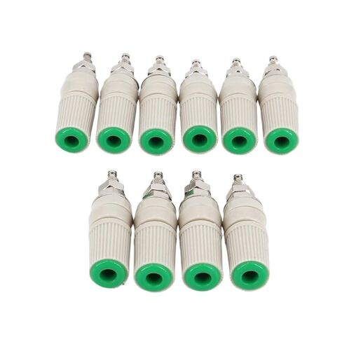 10Pcs 4mm Brass M5 Type High Current Banana Female Jack Panel Socket Test Binding Post(Green) in Saudi Arabia