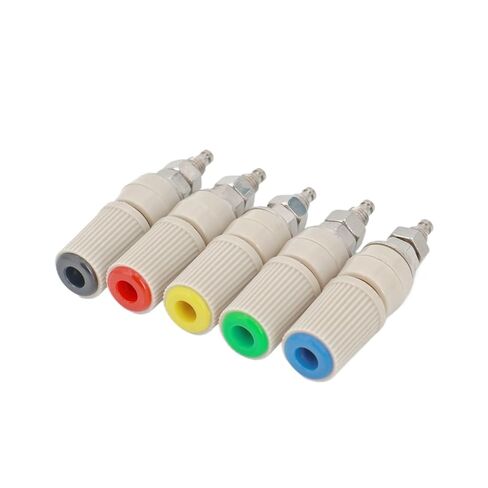 10Pcs 4mm Brass M5 Type High Current Banana Female Jack Panel Socket Test Binding Post(Green) in Saudi Arabia