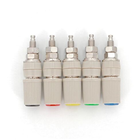 10Pcs 4mm Brass M5 Type High Current Banana Female Jack Panel Socket Test Binding Post(Green) in Saudi Arabia