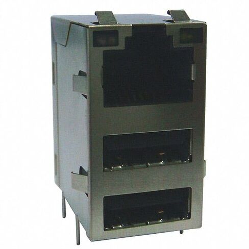 Abracon، ARJU31B-MASD-A-B-HLU2، مقبس RJ45 مع مجموعة USB مغناطيسية/مزدوجة 10/100/1000 Base-TX - AutoMDIX - علامة تبويب لأعلى - 5 مراكز - زاوية 90 درجة - محمية - مصباح LED أخضر/أصفر. (40 عنصر/عناصر) in Kuwait