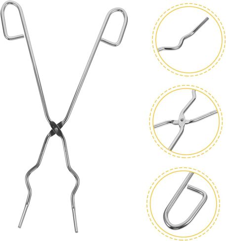 VOSAREA 35cm Chromium Plated Steel Crucible Beaker Tongs Heavy Duty Laboratory Flask Holder Non-Slip Grip for Experiments and Cooking in Saudi Arabia