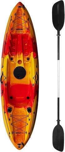 9.38 FT Recreational Kayak with Paddle, Hard Shell Leisure Kayak with Large Rear Storage Lacing System, 308 LBS Weight Capacity in Saudi Arabia