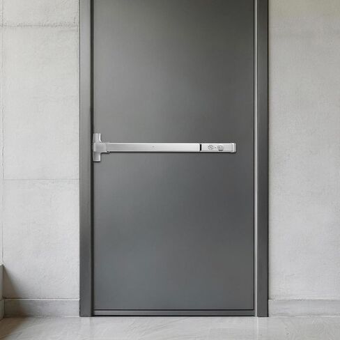 VEVOR Push Bar Panic Exit Device, 28" Stainless Steel Commercial Panic Bar for Exit Doors, Emergency Exit Door Hardware with Vertical Top Rod and Sticker, for 28"-41" Wood or Metal Door, Silver in Saudi Arabia