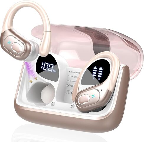 سماعات الأذن اللاسلكية 75 ساعة بلوتوث 5.3 سماعة الرأس الرياضية ، و ipx7 أذن مقاومة للماء للتمرين/الجري ، الأرجواني in Kuwait