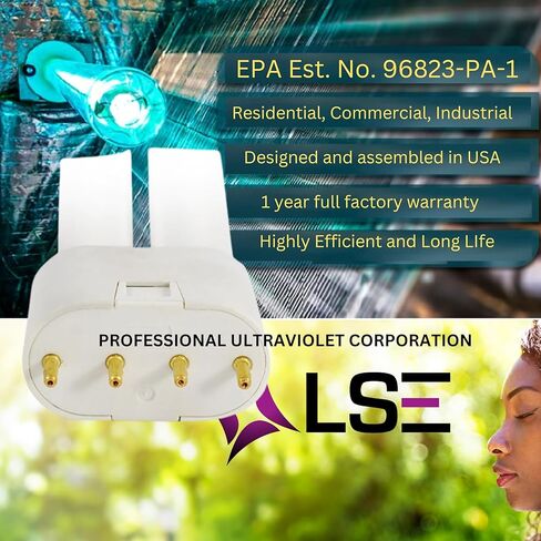 LSE إضاءة 6RBVO18W9L مصباح الأشعة فوق البنفسجية | بديل متوافق لـ 6RDTXL18W9L DTX 9 " | قاعدة 2G11 ذات 4 دبابيس | لمبة الأشعة فوق البنفسجية 254 نانومتر عالية الأداء | مسجلة لدى وكالة حماية البيئة (EPA) | مصممة في الولايات المتحدة الأمريكية in Saudi Arabia