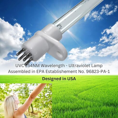 SWD1076RO3 UV Lamp – Compatible with Second Wind Models 2000, 2018, 2181, 2218, 2414 – Flanged Base UV-C Bulb – High Output – Designed in USA in Saudi Arabia