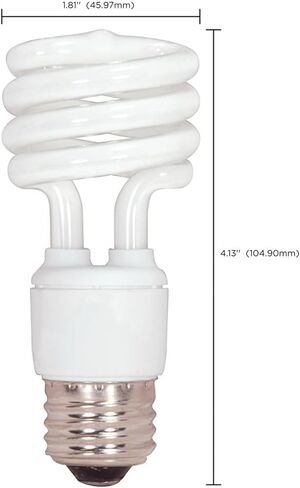 Satco S7217-13T2/E26/2700K/120V/1PK Mini Spiral Compact Fluorescent Light Bulb, 13W, Warm White, 2700K, 120V, Medium Base, 82 CRI (2 Pack) in Saudi Arabia