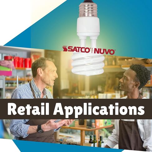 Satco S7217-13T2/E26/2700K/120V/1PK Mini Spiral Compact Fluorescent Light Bulb, 13W, Warm White, 2700K, 120V, Medium Base, 82 CRI (2 Pack) in Saudi Arabia