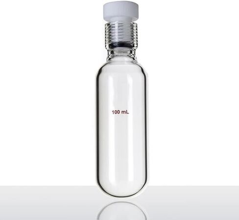 زجاجة مقاومة للضغط ذات جدران سميكة، حاوية ضغط، سدادة داخلية ملولبة PTFE، حلقة دائرية مطلية بالكامل بمادة PTFE، P17(75mL-P170001F) in Kuwait