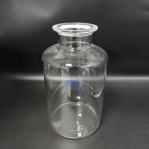 زجاجة مفاعل أسطوانية مفتوحة ذات طبقة واحدة مع قاع 10 لتر، شفة 150 مم، مشبك من الفولاذ المقاوم للصدأ، وصلة مائلة 4 جوانب، مركز 34/45، جانب 24/40 in Kuwait